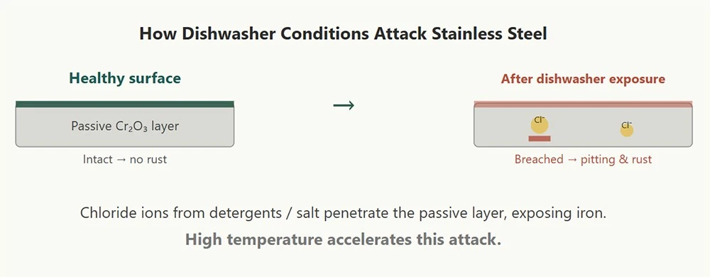 How Dishwasher Conditions Attack Stainless Steel How Dishwasher Conditions Attack Stainless Steel